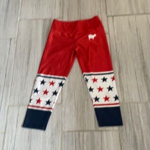 Red cropped Goldsheep leggings.  Size large